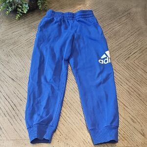 adidas Royal Blue Kids Jogger Sweatpants with White Logo Size S